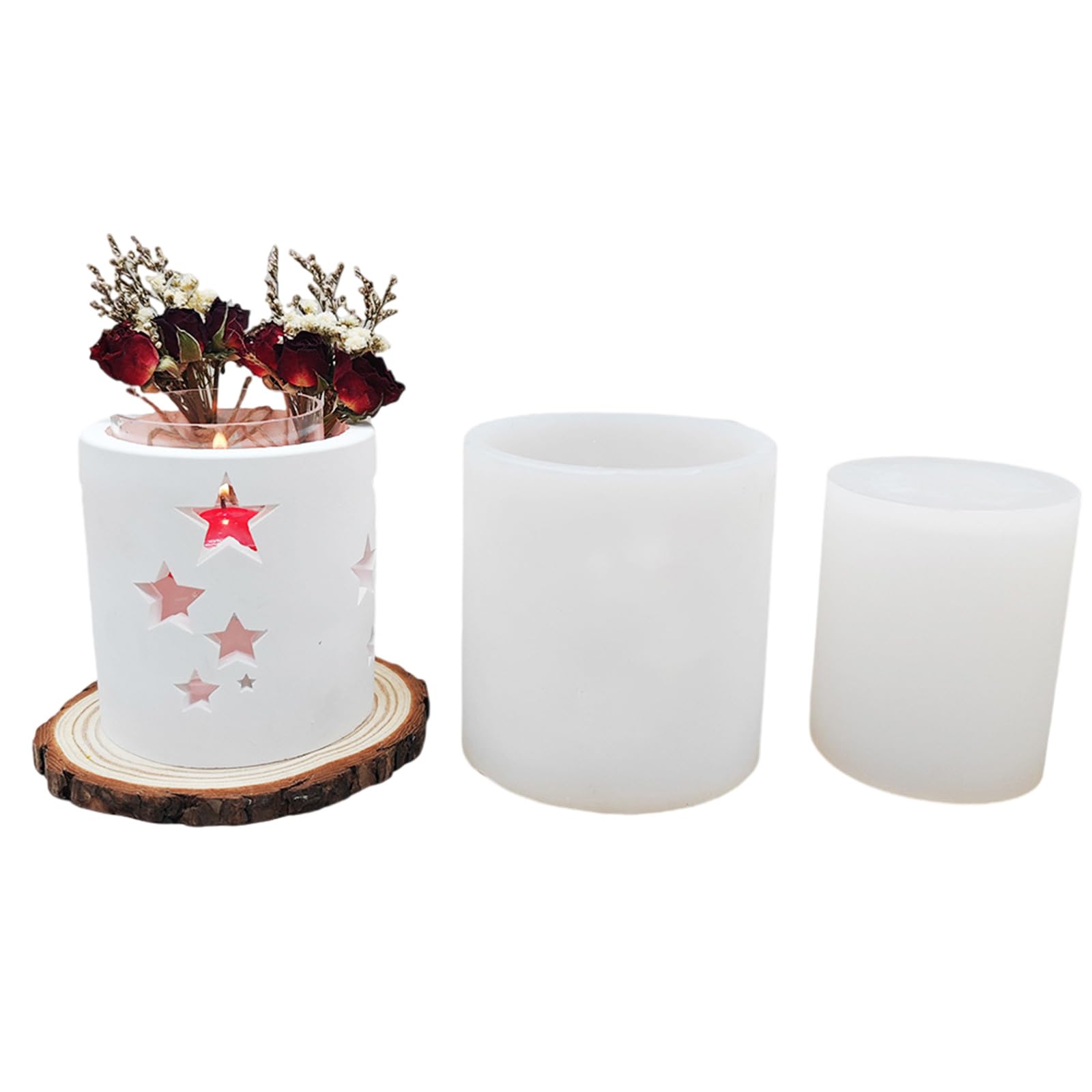 Molde innovador de forma de estrella para vela de tealight con forma de estrella circular - Molde de silicona para proyectos de artesanía