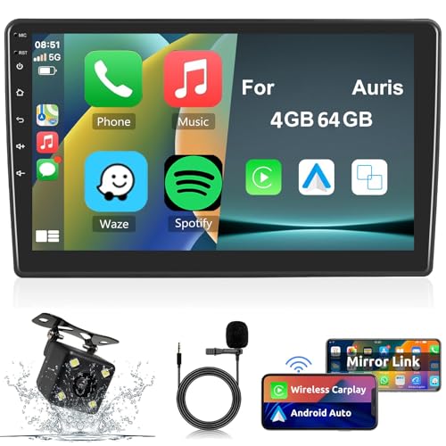 Radio coche para Auris 2006-2011 con Android 13, pantalla táctil de 10 pulgadas y CarPlay