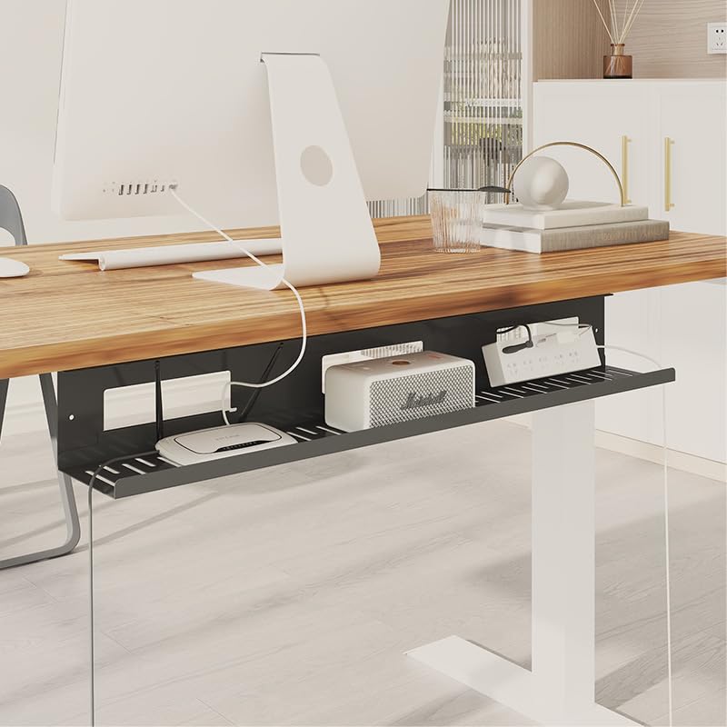 Organizzatore Cavi Sotto Scrivania Lannvan - Set 2 Canalette, No Fori, Griglia Aperta, Bianco - Foto 4