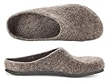  MagicFelt Hausschuh at 719 aus Reiner Schurwolle - Damen und Herren - rutschfest und anatomisch geformt in Braun (Shetlandschaf), 40 EU