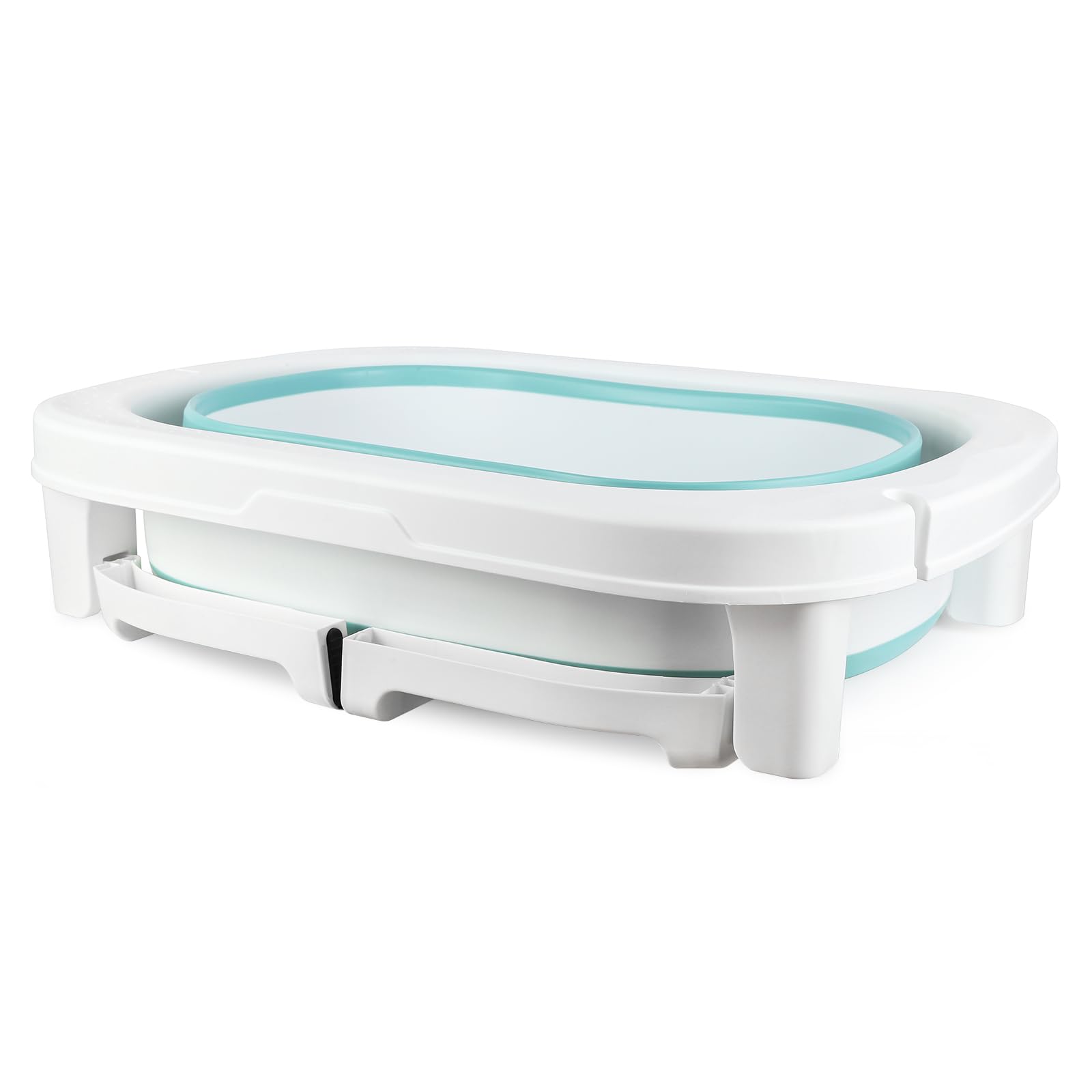 3 en 1 Bañera Plegable de Bebe de 0 a 8 Años, Bañera con Tapón de Drenaje, Capacidad de Carga de 50 KG-Baño Portátil para Niños, Antideslizante y Cómodo-72 * 51 * 42cm-azul