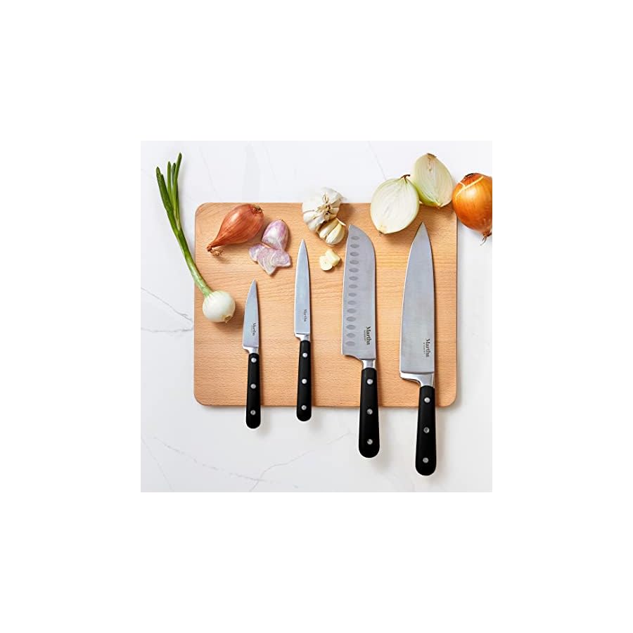 Martha-Stewart-Eastwalk-14-Piece-High-Carbon-Stainless-Steel-Cutlery-Knife-Block-Set-wABS-Triple-Riveted-Forged-Handle-Acacia-Wood-Block-Matte-Black Martha Stewart Eastwalk 14 Piece High Carbon Stainless Steel Cutlery Knife Block Set w/ABS Triple Riveted Forged Handle Acacia Wood Block - Matte Black