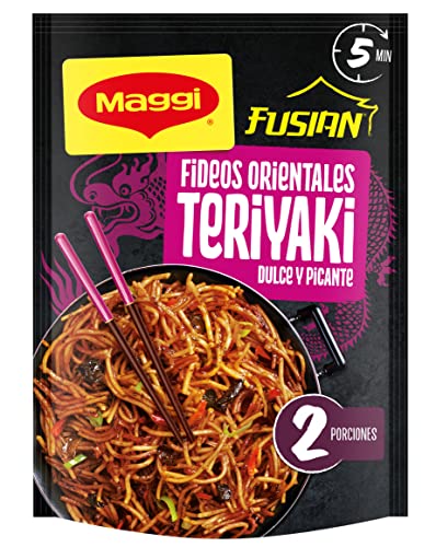 MAGGI FUSIAN Fideos Pasta Orientales Teriyaki Dulce y Picant - Noodle de trigo sabor teriyaki 130 g