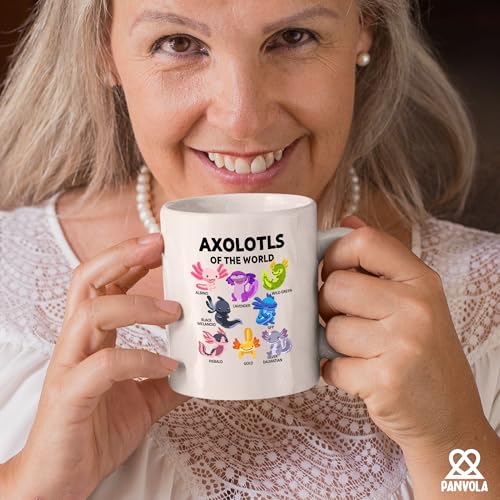 Taza de cerámica blanca 11 oz con diseño de axolotl miniatura 7