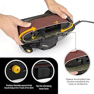 Jellas 3 × 21-Inch Belt Sander with Dust Bag, 7Amp Sander Machine with Variable-speed Control, 2 in 1 Vacuum Adapters, 10Feet (3 meters) Length Power Cord