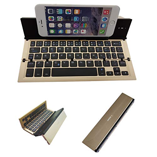 Foldable Bluetooth Keyboard, Geyes Folding Wireless Keyboard with Portable Pocket Size, Aluminum Alloy
