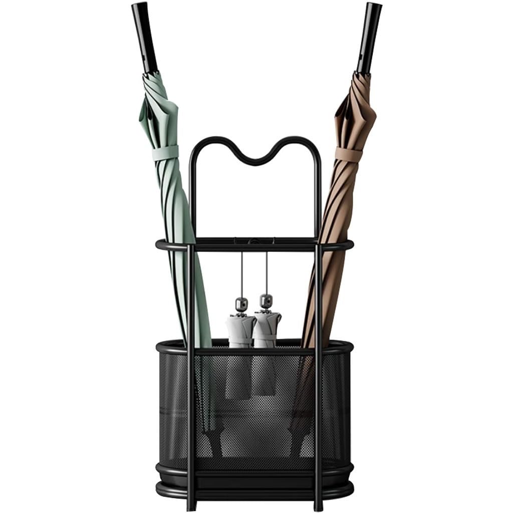 SBZIOJHDR umbrella stand, Cat Ears Simple Umbrella Stand, Wrought Iron, Practical(Black)