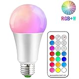 Farbige LED-Glühbirne - die verbesserte Farbe hat RGB- und kaltweiße Farben mit 4 wechselnden Modi und 12 Fix-Farb-Modi. Sie ermöglichen eine Farblampe Mehrzweckzweck und es ist nur eine Sekunde, um Ihren Raum von einer normalen zu Disco zu wechseln.