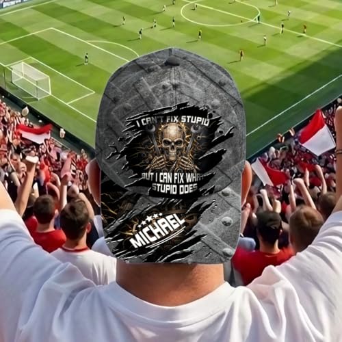 Image of Skull Cap, Gifts for Men, Skull Us Flag Skeleton Gothic Horror, Black Baseball Cap, Adjustable Caps Sun Hat