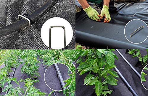 OK5STAR 150 Pack 6" Garden Stakes Pins,Heavy Duty Garden Landscape Staples Stakes Pins Galvanized Landscape Staples for Anchoring Weed Barrier Fabric