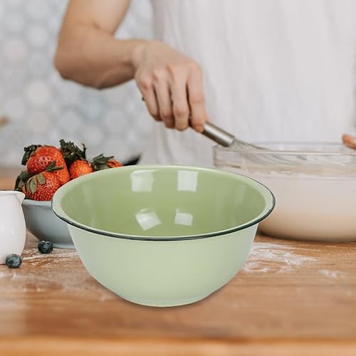 Miniatura 3 de Cuenco esmaltado vintage para cocina, cuenco de sopa para almacenamiento de alimentos, cuenco grueso retro para ensalada y masa, accesorio para el
