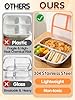 Alphatool Portable Stainless Steel Snack Containers for Kids - 3 Compartments Includes 10 oz & 5 oz, Dishwasher Safe Lunch Box Bento Box for School Office, 1 pack #1