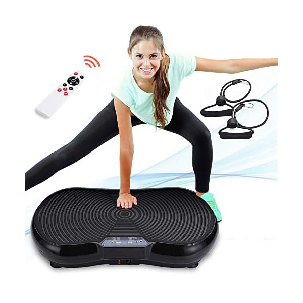 WelKare Full Body Vibration Machine Exercise, Body Vibration Platform Exercise Machine for Home Workout Vibrating Plate with Pull Up Bands