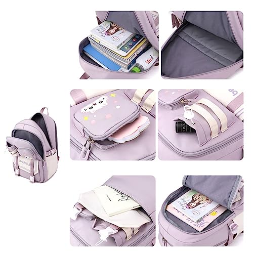 Kawaii Backpack with Cute Design Elements Durable with Multiple Compartments (Blue)4