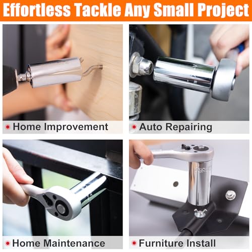 Spurtar Universal Socket Wrench Set (11-32mm 7-19mm) Multi-Function Hand Repair Tools with Power Drill Adapters Birthday Gifts for Men, Dad, Father, Husband, Boyfriend Christmas Stocking Stuffers - Image 5