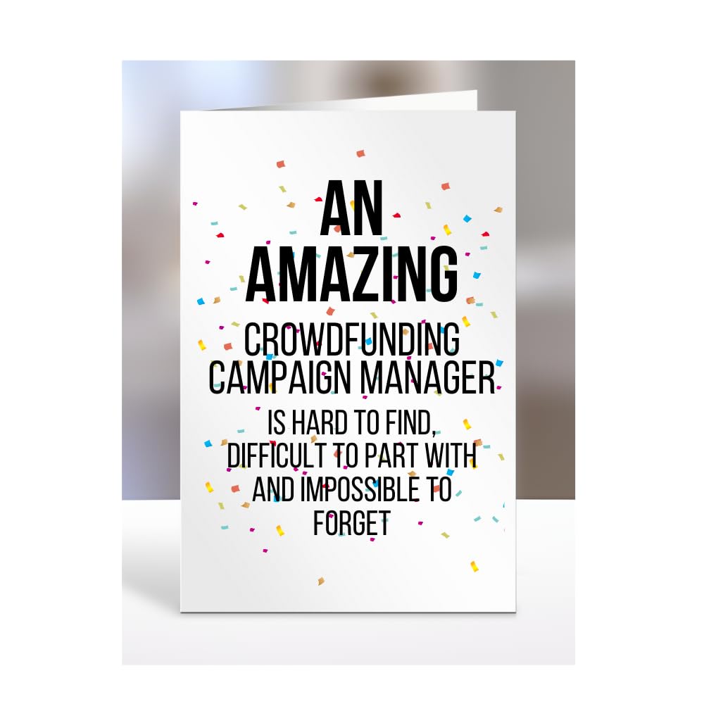 Retirement Card for Women Men, Leaving Gifts for Colleagues, Boss, Farewell, Goodbye Presents for Crowdfunding Campaign Manager, An amazing is hard to find, A5-225a_213