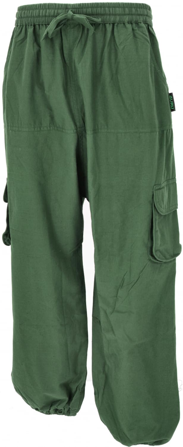 Guru-Shop, Pantaloni Goa, Pantaloni da Yoga da Uomo, Comodi Pantaloni Casual, Cotone, Pantaloni