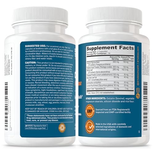 Image of Dr. Tobias Colon Cleanse - Constipation Relief & Gut Health Support for Women & Men | 14 Day Colon Cleanser for a Gentle Colon Detox & Gut Flush - 28 Capsules (1-2 Daily)