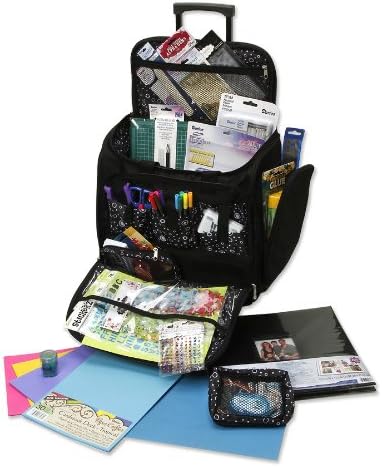 Darice Rolling Craft Tote Classic Black, 17x17 inches