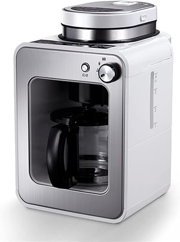 QYTEC kfj - Máquina de café automática para el hogar máquina de café tipo goteo con filtro molinillo de granos de café color blanco 220V