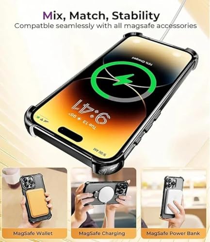 Coque transparente iPhone 14 Plus antichoc compatible chargeur magnétique sans fil - 6