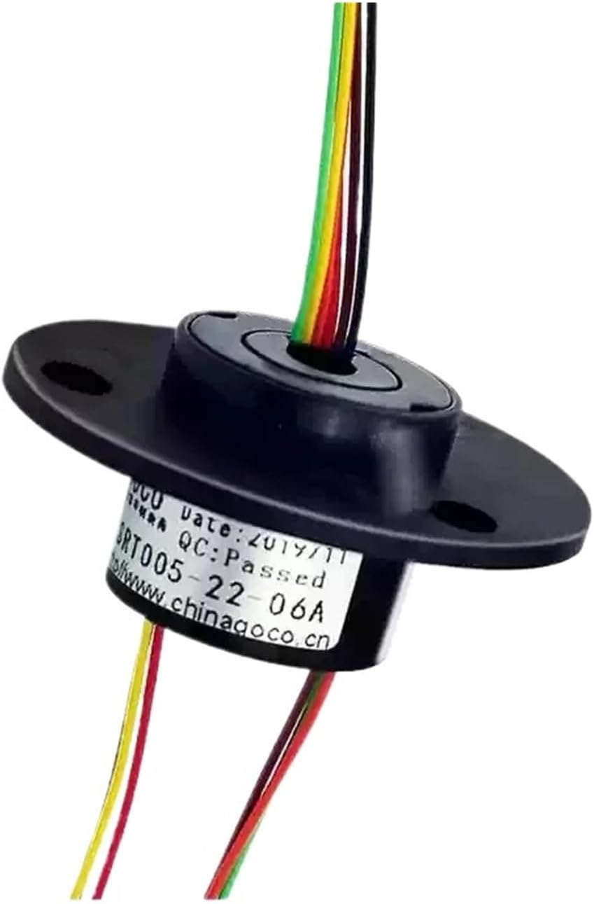 Through Hole Slip Ring, Conductive Ring, Electric Brush, 5mm-7mm2, 4-channel, 6-channel Colored Wire(5X22mm 6CH 2A)
