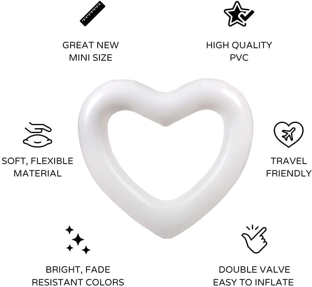 The Original Heart Pool Floats for Adults by LOTELI – Thicker & Stronger – Large Inflatable Pool Floats for Parties Bachelorette Wedding Float – River Lake Beach Raft - Durable & Easy to Inflate