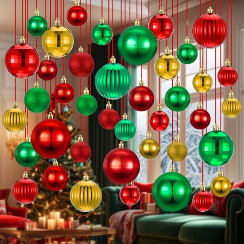 Leyndo 40 Pcs Christmas Ceiling Decorations Hanging Balls Ornaments for