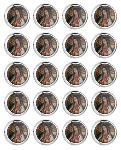 Perles de chapelet Notre Dame de Guadalupe en métal ciselé pour bijoux précieux