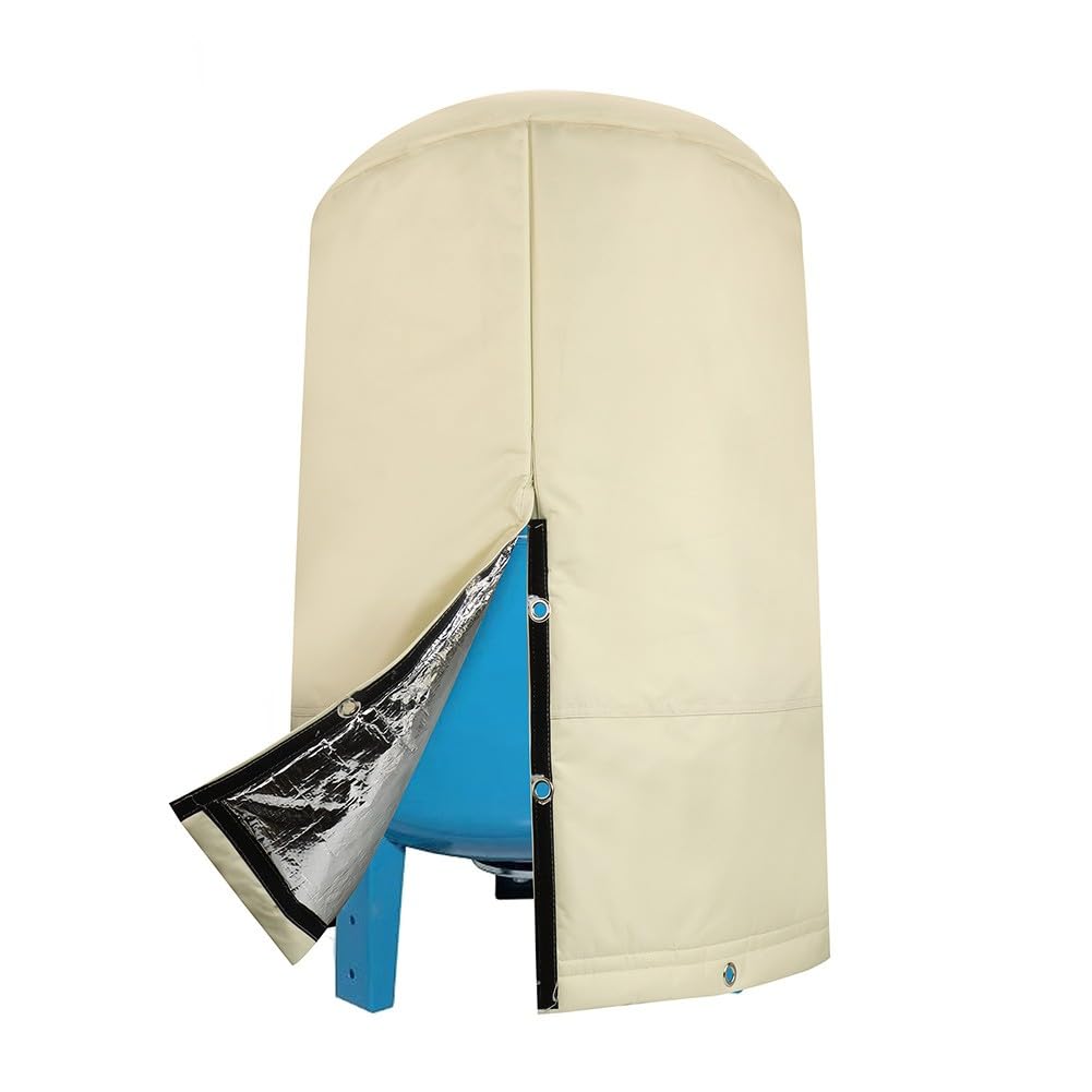 FUBESK Copertura rotonda per serbatoio a pressione dell'acqua, isolata a 3 strati, protezione invernale dal gelo, resistente alle intemperie, per serbatoi da pozzo all'aperto, 72 x 163 cm