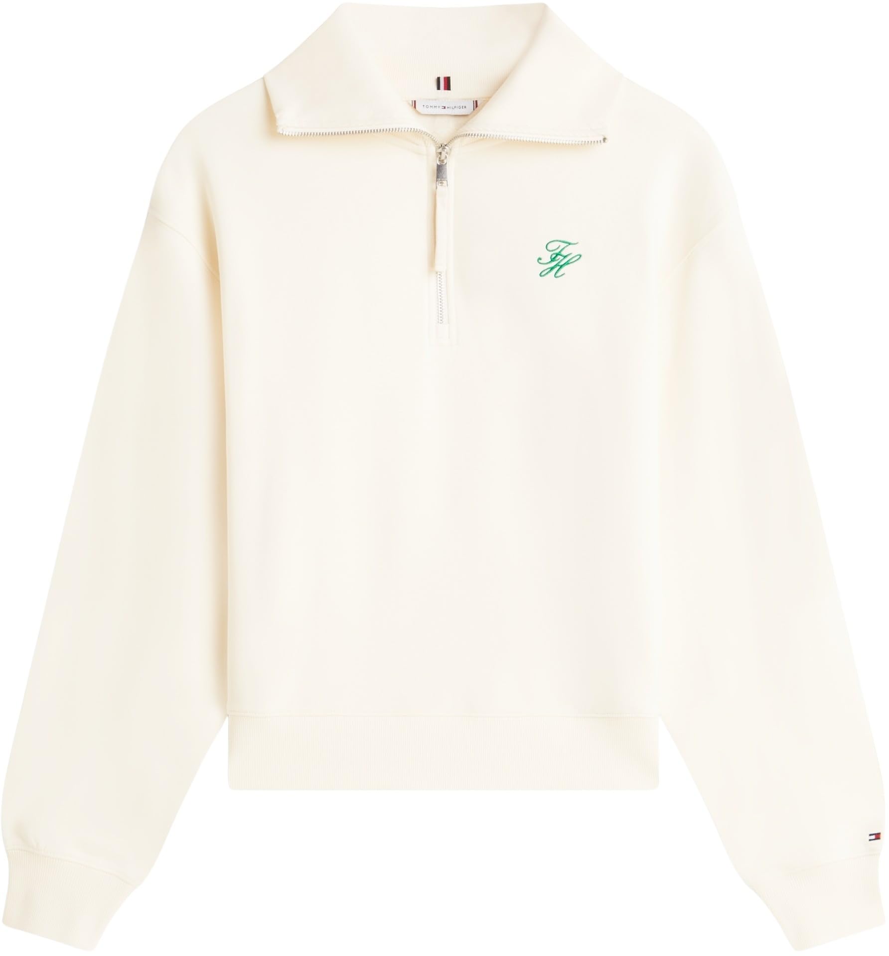 Tommy Hilfiger TH Script Half Zip Terry Swtshrt Ww0ww49470 Felpa con Mezza Zip Donna (Pacco da 1)