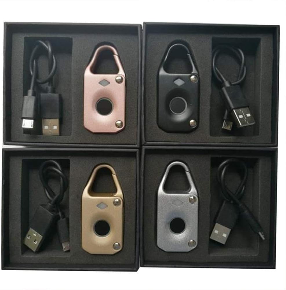 Candado inteligente con huella dactilar, Candado de huella digital for taquilla, mochila, maleta, gabinete, recargable por USB