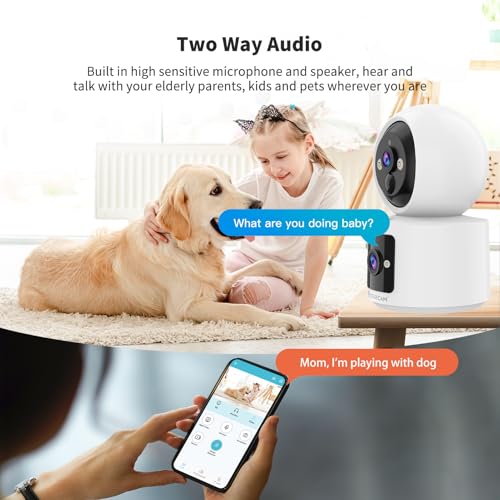 Image of VSTARCAM 2 Lens 2K Indoor Camera with Micro SD Card 32 GB, One-Tap Call, PIR Motion Detection, Color Night Vision, Two-Way Audio