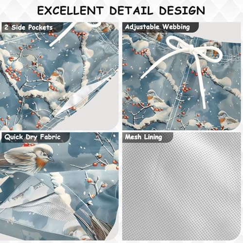 Snow Bird Red Boys Swim Trunks Toddler Shorts Swimwear Boardshorts3