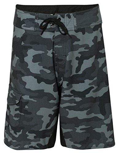 Burnside B9371 Men's Diamond Dobby Board Shorts Black Camo 36