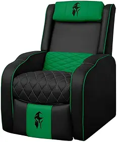 Poltrona Gamer Troia Streammer Reclinável Usb e Massagem Cor:corino Preto/verde