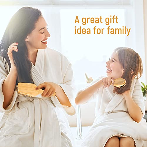 BFWood Bamboo Hair Brush and Combs Set, Eco-Friendly Wooden Hair Brushes Set for All Hair Types - Thumbnail 7
