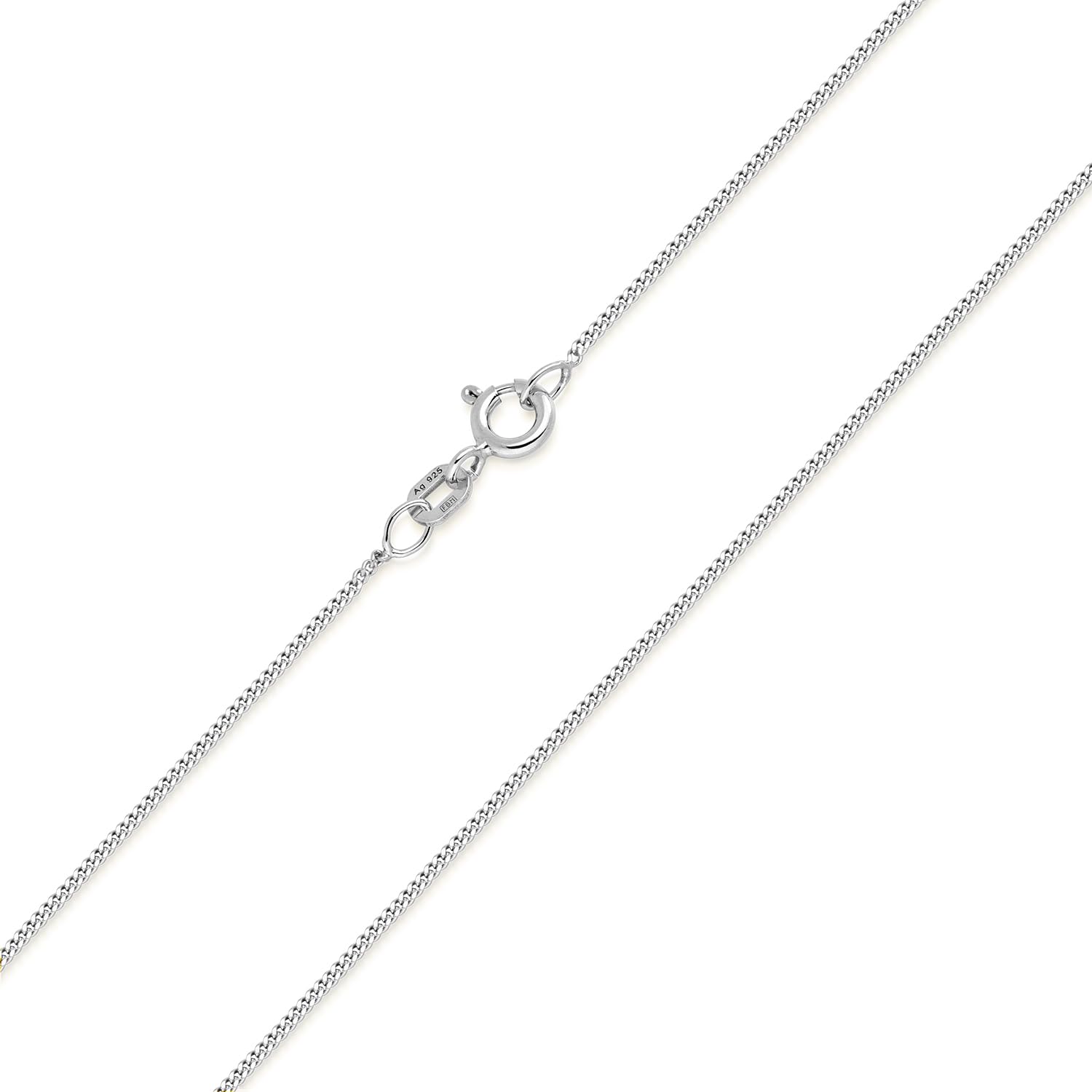 MATERIA Schmuck feine 925 Silber Panzerkette 1mm - Damen Halskette silber in 40-120 cm verfügbar #K32