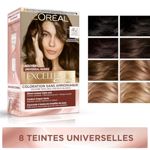 Coloration Universelle 2u Couvre 100% Cheveux Blancs Excellence Nudes 'oreal Paris La Boîte - vue 4
