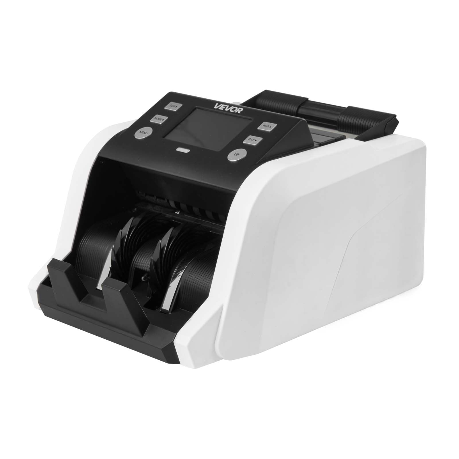 VEVOR Contabanconote Velocità 1200 banconote/min da Banco, Contasoldi con Conteggio del Valore, Rilevamento di Banconote False UV MG IR DD DBL HLF CHN, Display TFT, per Banconote Multiple Valori Misti