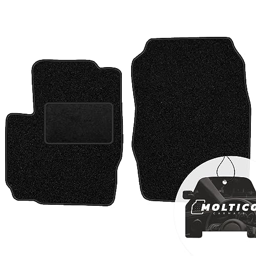 moto-MOLTICO Vorne Fußmatten Auto Velours Autoteppiche Schwarz Automatten Set 2-teilig passend für...