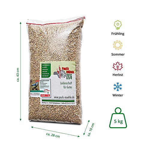 Paul´s Mühle Sonnenblumenkerne geschält für Vögel 5 kg Neue Ernte 2025