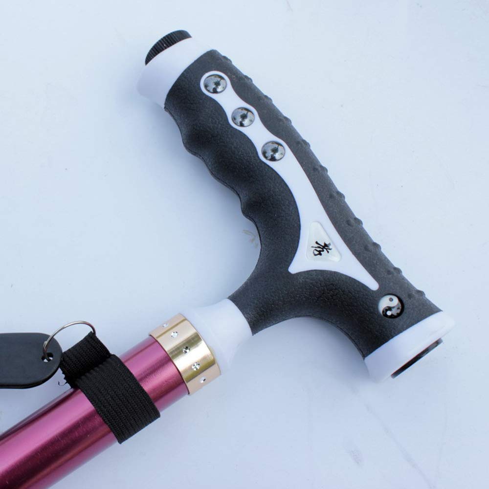 GSP Bastoni da Passeggio in Alluminio Stampelle Pieghevoli Anziani Anti-Skid Belt Belt Canotto Multifunzione Leggero e Robusto a Quattro Gambe con stampelle