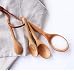 Pack of 4 Measuring Spoons Wood Beech Measuring Spoons Cups Baking Utensil Set Kitchen Tools (Beech)