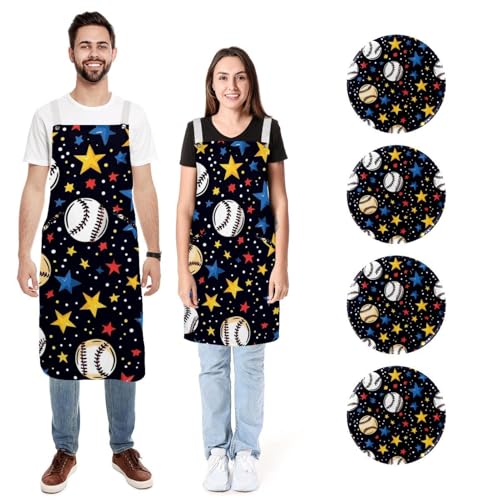 Tabliers de cuisine anti taches en lin réglables lot de 2 avec poches pour homme et femme