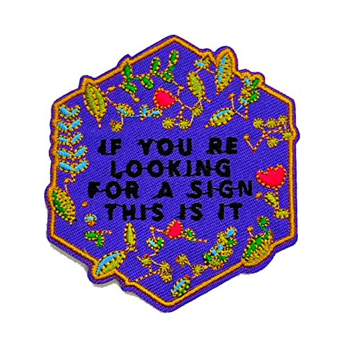 Wikineon Iron On Patch, Looking For A Sign Applique Patch - Trendy Girls Embroidered Badge Iron On/Sew On Diy Clothing Accessories, Perfect For Backpack Jackets Clothes Hats Jeans T-Shirt #TOP23