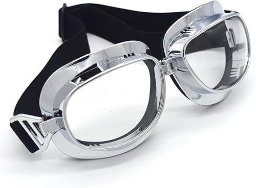 Miniatura 3 de evomosa - Gafas de motocicleta estilo piloto vintage, gafas de motocross retro, gafas de deporte al aire libre para medio casco