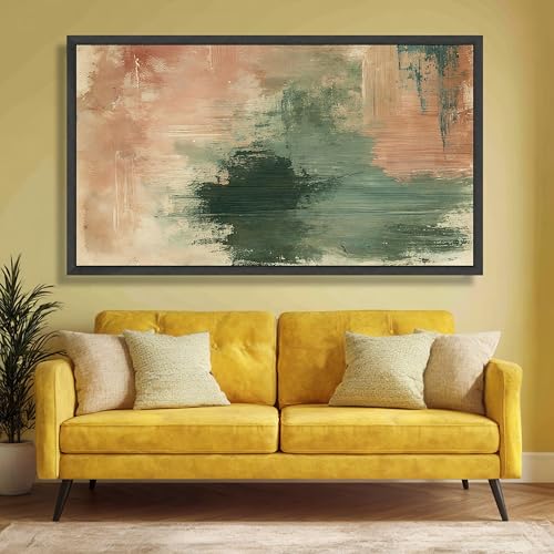 Tableau abstrait sur toile 55x100cm art neutre sans cadre XINBAO