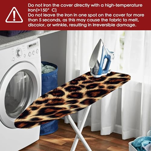 Image of Nuxovilar Realistic Leopard Print Ironing Board Cover 15x54 Polyester
