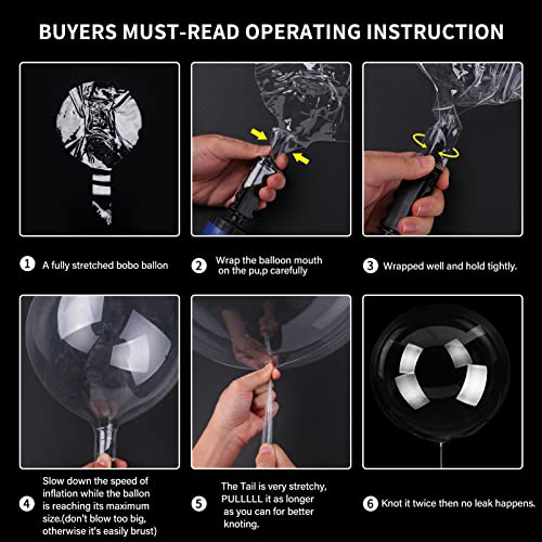 Bobo Balloons 25 Packs, 24 Inch Helium Style Transparent Bubble Clear Balloons For Led Light Up Balloons, Gifts For Christmas,Wedding,Birthday Party Decorations (Led String Not Included) #TOP4
